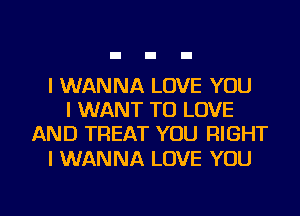 I WANNA LOVE YOU
I WANT TO LOVE
AND TREAT YOU RIGHT

I WANNA LOVE YOU

g