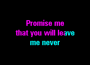 Promise me

that you will leave
me never