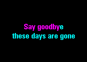 Say goodbye

these days are gone