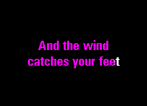 And the wind

catches your feet