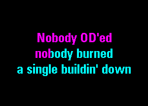 Nobody OD'ed

nobody burned
a single huildin' down