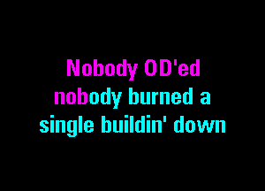 Nobody OD'ed

nobody burned a
single buildin' down