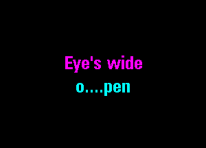 Eye's wide

0....pen