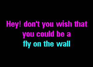 Hey! don't you wish that

you could he a
fly on the wall