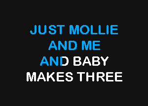 JUST MOLLIE
ANDNE

AND BABY
MAKES THREE