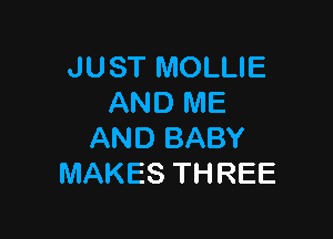 JUST MOLLIE
ANDNE

AND BABY
MAKES THREE