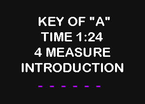 KEY OF A
TIME 124

4 MEASURE
INTRODUCTION