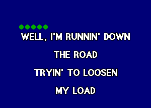 WELL, I'M RUNNIN' DOWN

THE ROAD
TRYIN' T0 LOOSEN
MY LOAD