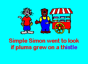 Simple Simon went to look
if plums grew on a thistle