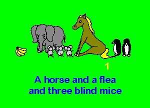 A horse and a flea
and three blind mice