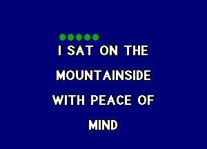 I SAT ON THE

MOUNTAINSIDE
WITH PEACE OF
MIND
