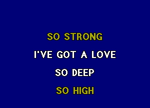 SO STRONG

I'VE GOT A LOVE
80 DEEP
30 HIGH