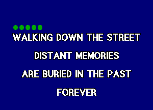 WALKING DOWN THE STREET

DISTANT MEMORIES
ARE BURIED IN THE PAST
FOREVER