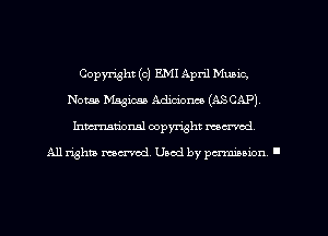 Copyright (c) E.MI April Music,
Notaa Meghan Adiciom (ASCAP)
Inman'onsl copyright reamed
All rights men'od, Uaod by pcrmboion '