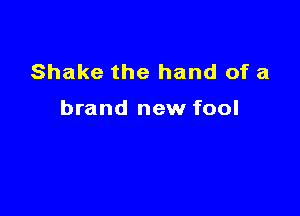 Shake the hand of a

brand new fool