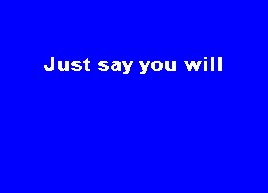 Just say you will