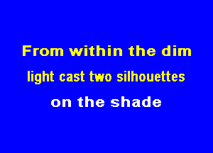 From within the dim

light cast two silhouettes

on the shade