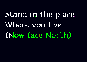 Stand in the place
Where you live

(Now fglCZ North)