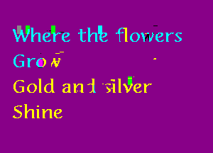 Whe'ha th'b flowers
Gro 2v

Gold an i 'zihyer
Shine