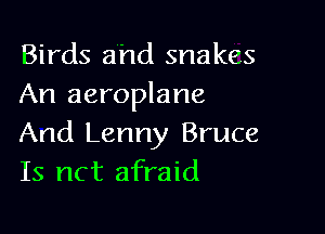 Birds ahd snakes
An aeroplane

And Lenny Bruce
Is nct afraid