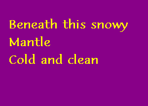 Beneath this snowy
Mantle

Cold and clean