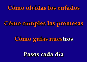 Cbmo olvidas los enfados
Cbmo c1u11ples las promesas
Cbmo guias nuestros

Pasos cada dia