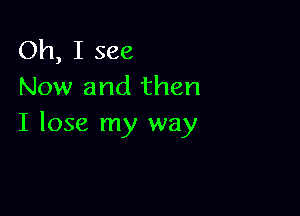 Oh, I see
Now and then

I lose my way