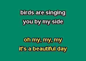birds are singing
you by my side

oh my, my, my

it's a beautiful day