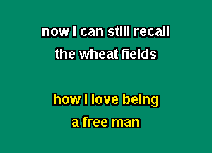 now I can still recall
the wheat fields

how I love being

a free man