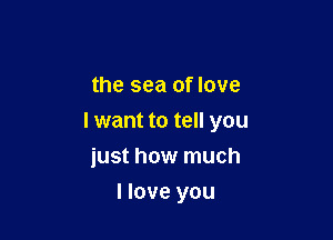 to the sea,
the sea of love

I want to tell you
just how much