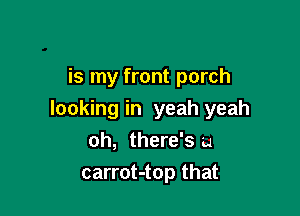 is my front porch

looking in yeah yeah
oh, there's u
carrot-top that