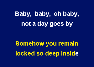 Baby, baby, oh baby,
not a day goes by

Somehow you remain
locked so deep inside