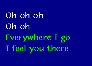 Oh oh oh
Oh oh

Everywhere I go
I feel you there