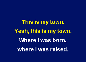 This is my town.

Yeah, this is my town.
Where I was born,

where I was raised.
