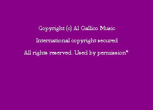 Copyright (c) A1 Calhoo Munic
hmmdorml copyright nocumd

All rights macrvod Used by pcrmmnon'