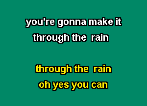 you're gonna make it

through the rain

through the rain
oh yes you can