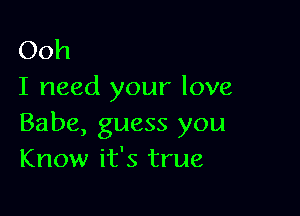 Ooh
I need your love

Babe, guess you
Know it's true