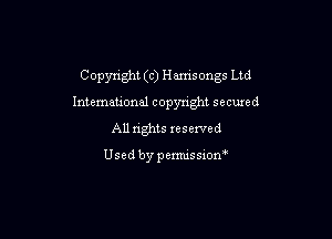 Copynght (c) Hamsongs Ltd

International copynght secured
All rights reserved

Usedbypermissiom