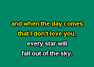 and when the day comes

that I don't love you,

every star will
fall out of the sky.