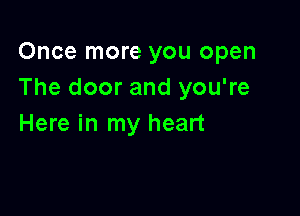 Once more you open
The door and you're

Here in my heart