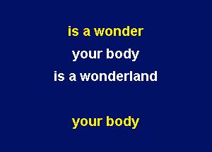 is a wonder
yourbody
is a wonderland

yourbody