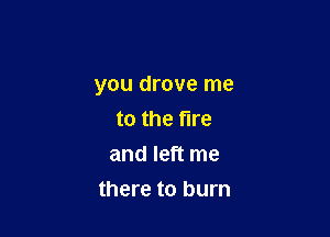 you drove me

to the fire
and left me
there to burn