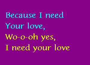 Because I need
Your love,

Wo-o-oh yes,
I need your love