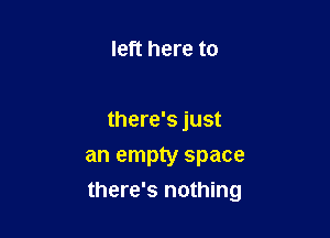 left here to

there's just

an empty space
there's nothing