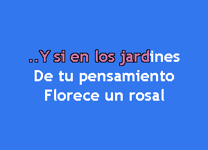 ..Y si en los jardines

De tu pensamiento
Florece un rosal