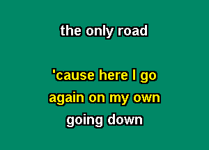 the only road

'cause here I go

again on my own
going down
