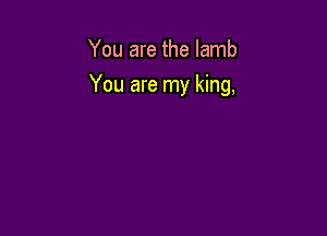 You are the lamb

You are my king,