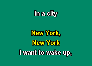 in a city

New York,
New York

I want to wake up,