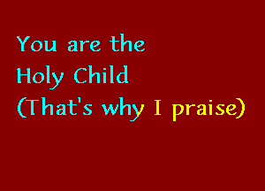 You are the

Holy Child

(That's why I praise)