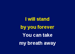 I will stand
by you forever
You can take

my breath away